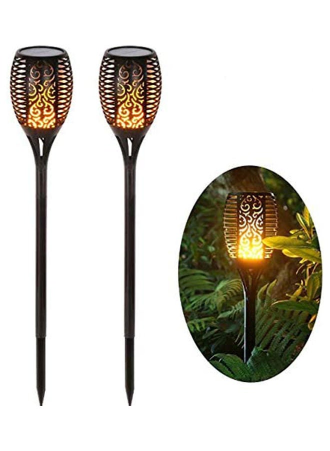 S-Color 4-Piece 96 LED Waterproof Flickering Flame Solar Light Black - Image 3