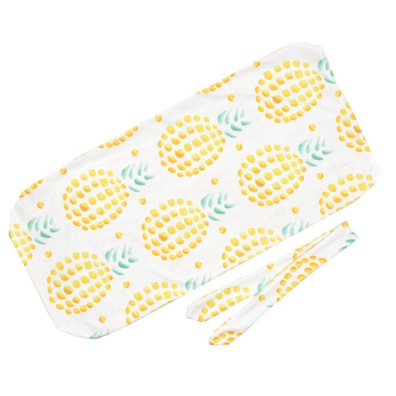 Generic 2-Piece Cocoon Newborn Anti-Kick Baby Sleeping Bag Outfit With Rabbit Ears Headband  - Image 1