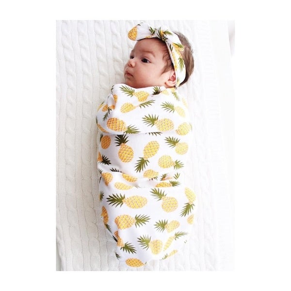 Generic 2-Piece Cocoon Newborn Anti-Kick Baby Sleeping Bag Outfit With Rabbit Ears Headband  - Image 4
