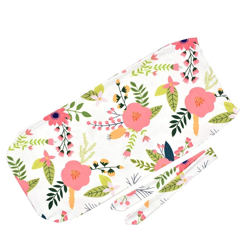 2-Piece Cocoon Newborn Anti-Kick Baby Sleeping Bag Outfit With Rabbit Ears Headband - Image 1