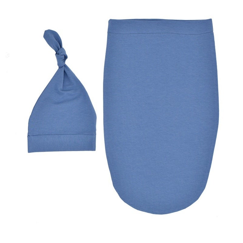 2-Piece Newborn Cocoon Printing Baby Sleeping Bag Tire Cap Set  - Image 1