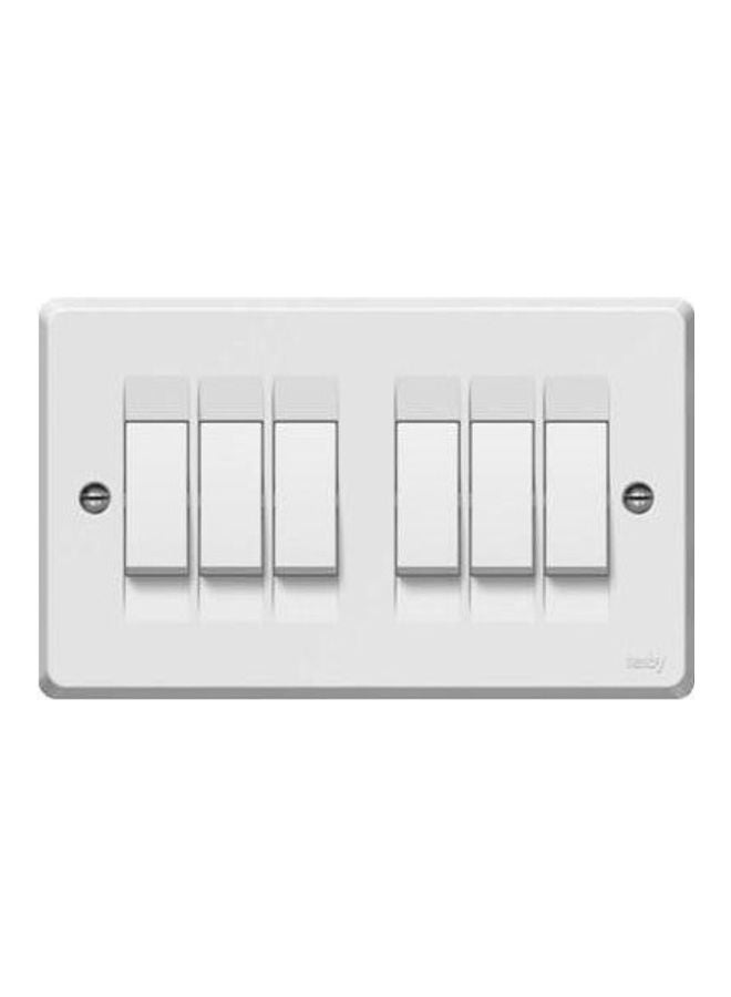 Tenby - 6 Gang 2 Way Light Switch White - Image 1