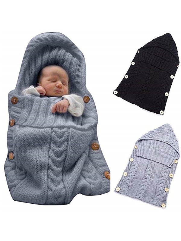 Comfy Soft Hoody Knitted Baby's Sleeping Bag - Image 3