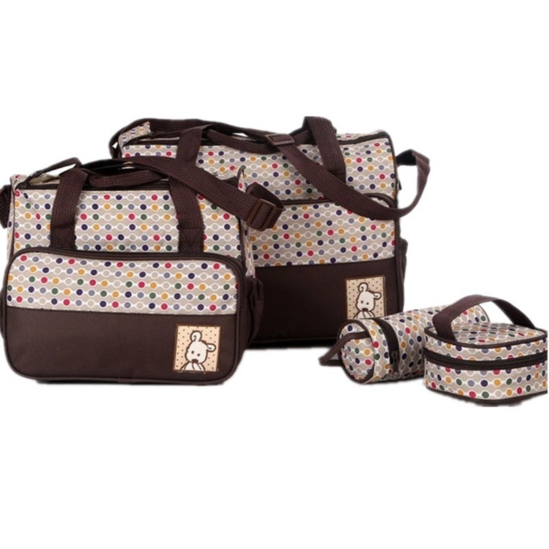 5-Piece Sweet Simple Polka Dots Diaper Storage Bag - Image 1