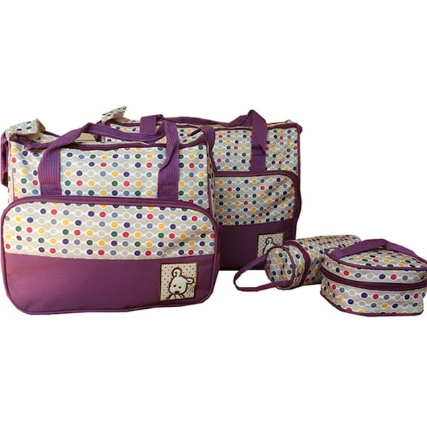 5-Piece Sweet Simple Polka Dots Diaper Storage Bag - Image 4