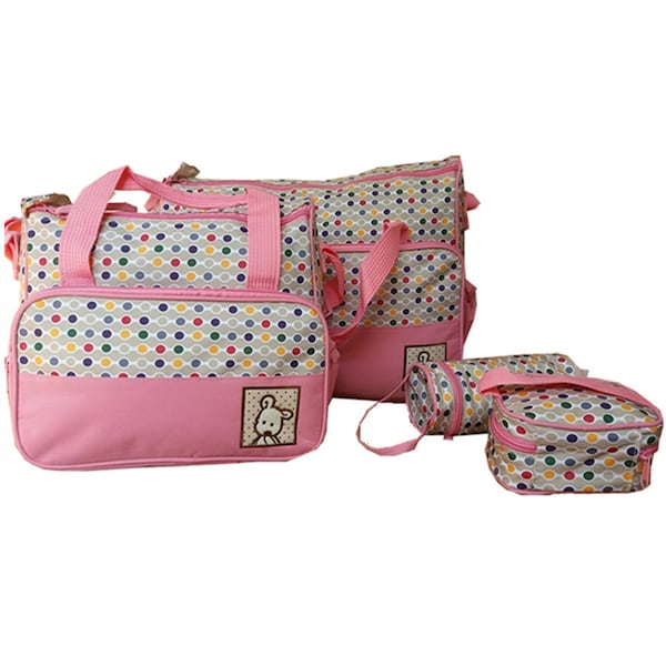 5-Piece Sweet Simple Polka Dots Diaper Storage Bag - Image 5
