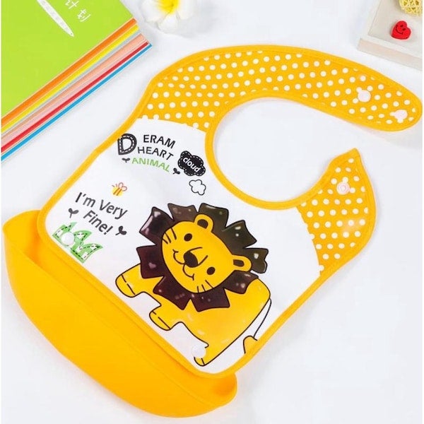 Waterproof Cartoon Printed Baby Bib - Image 2