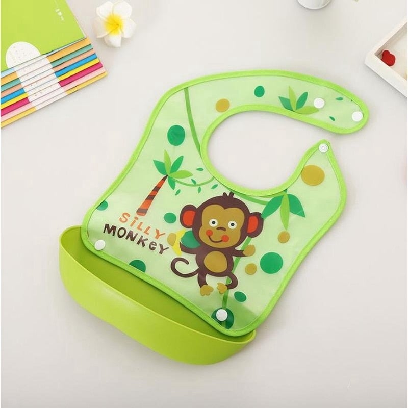 Waterproof Cartoon Printed Baby Bib - Image 1