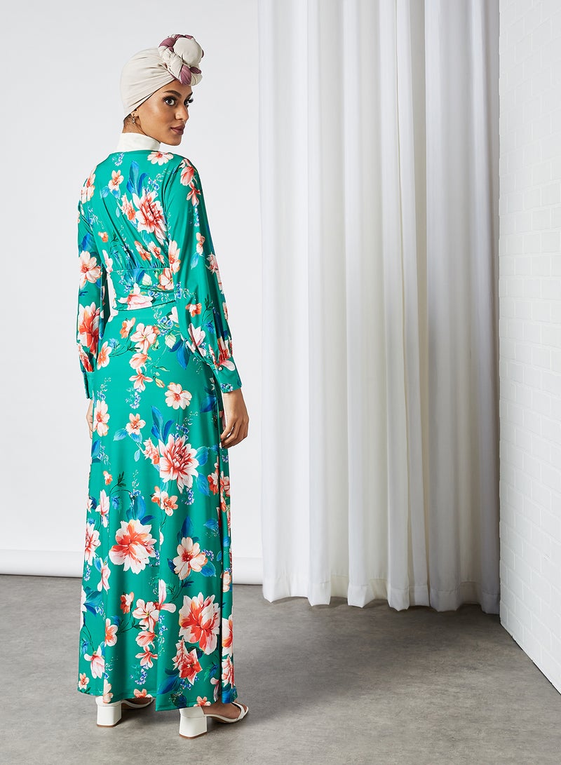 SIVVI for HANIYA - Floral Maxi Dress Green - Image 1