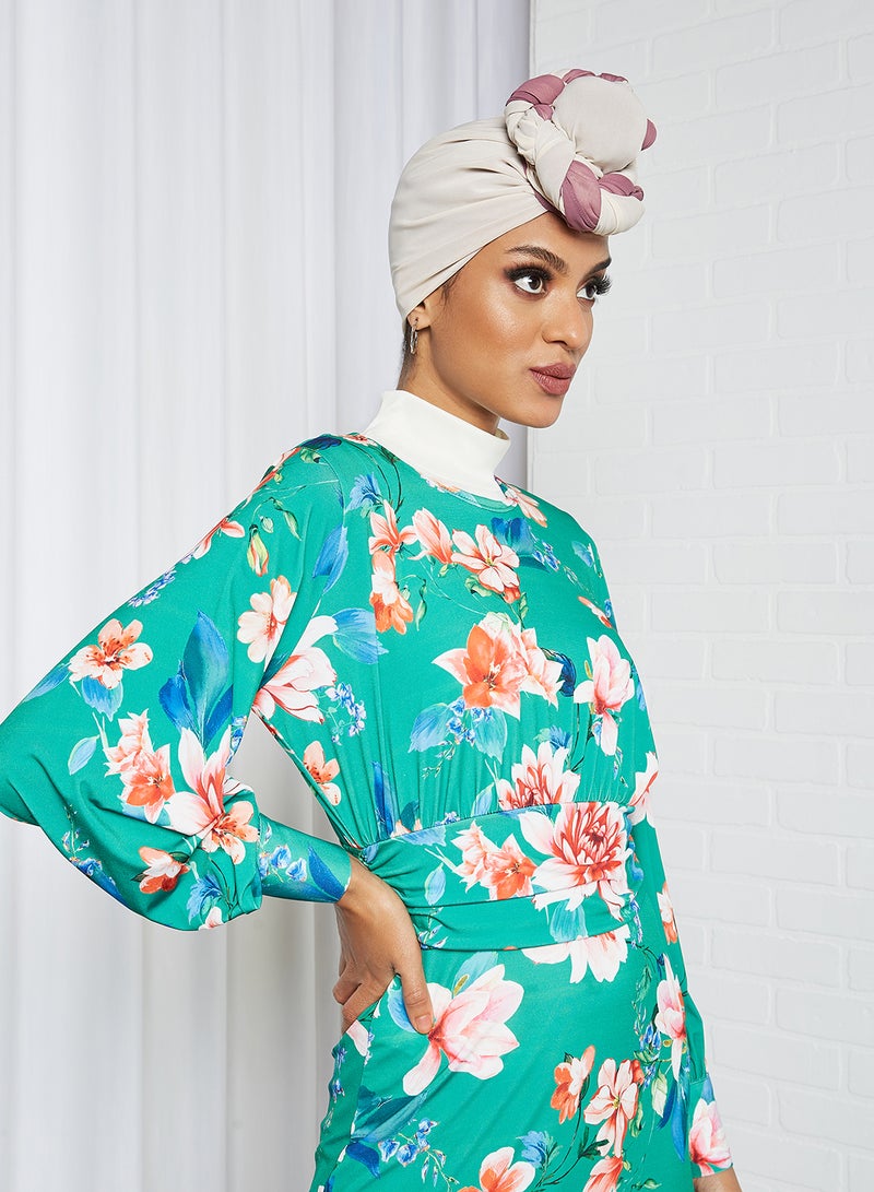 SIVVI for HANIYA - Floral Maxi Dress Green - Image 1