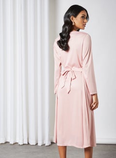 Basic Maxi Dress With Waist Tie Pink - v1608125715/N41325600V_2