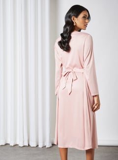 SIVVI for HANIYA Basic Maxi Dress With Waist Tie Pink  - Image 2