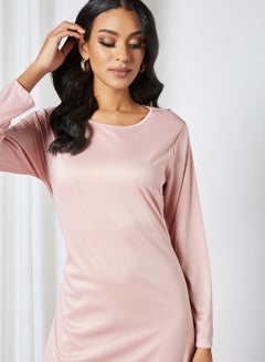 SIVVI for HANIYA Basic Maxi Dress With Waist Tie Pink  - Image 4