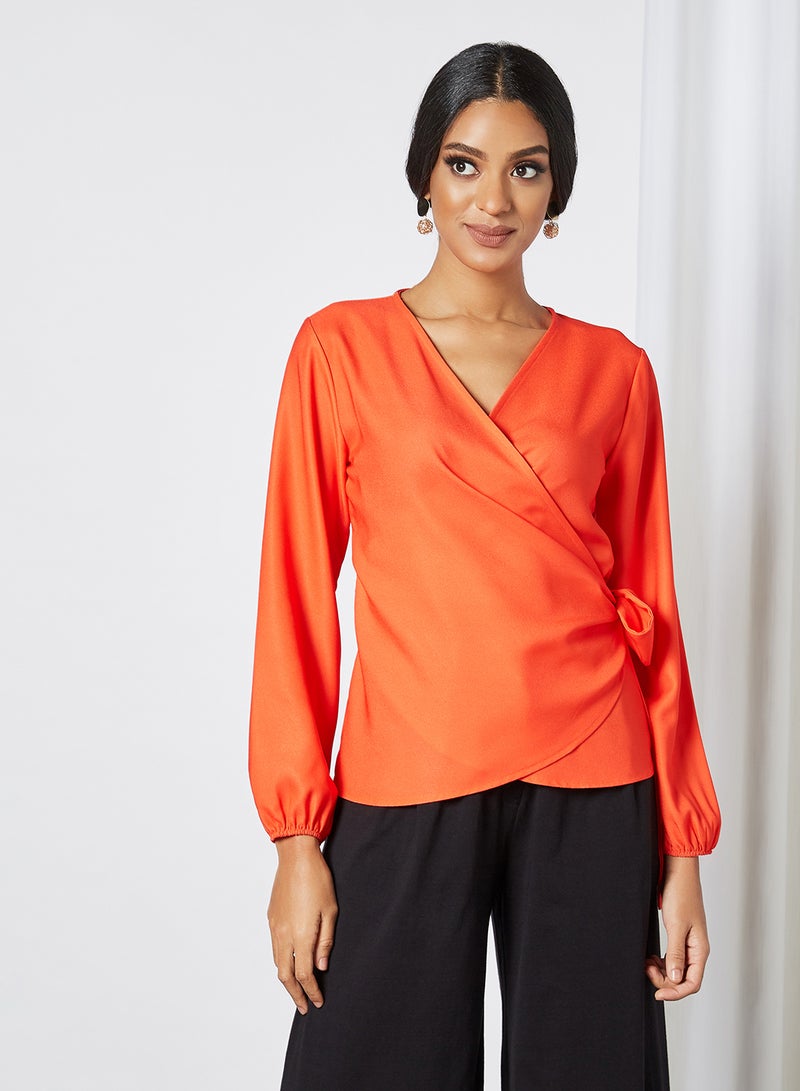 SIVVI for HANIYA Crossover Blouse Red  - Image 1