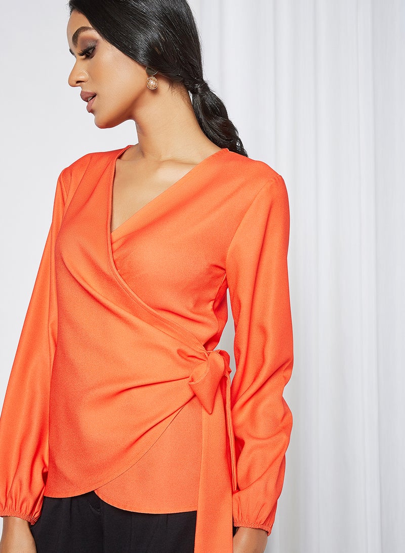 SIVVI for HANIYA Crossover Blouse Red  - Image 4