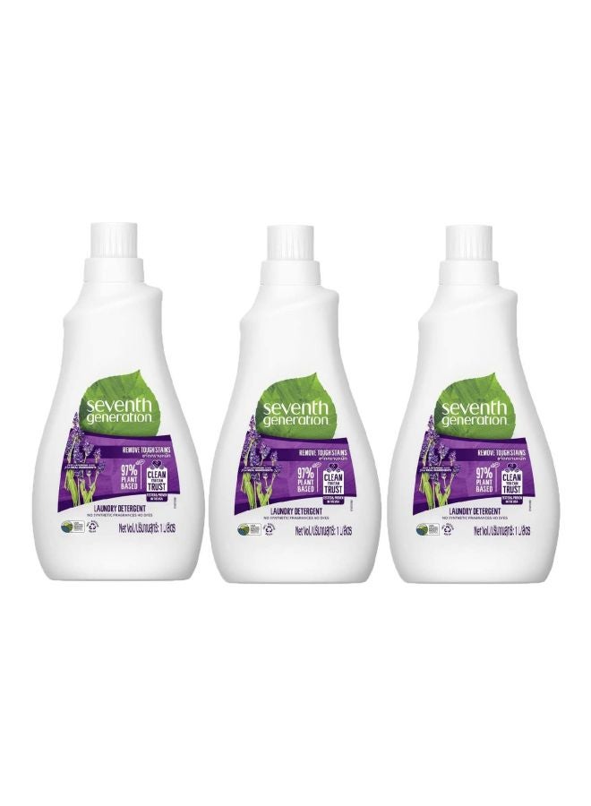 Pack Of 3 Plant-Based Concentrated Laundry Detergent - Fresh Lavender Clear 3x1Liters