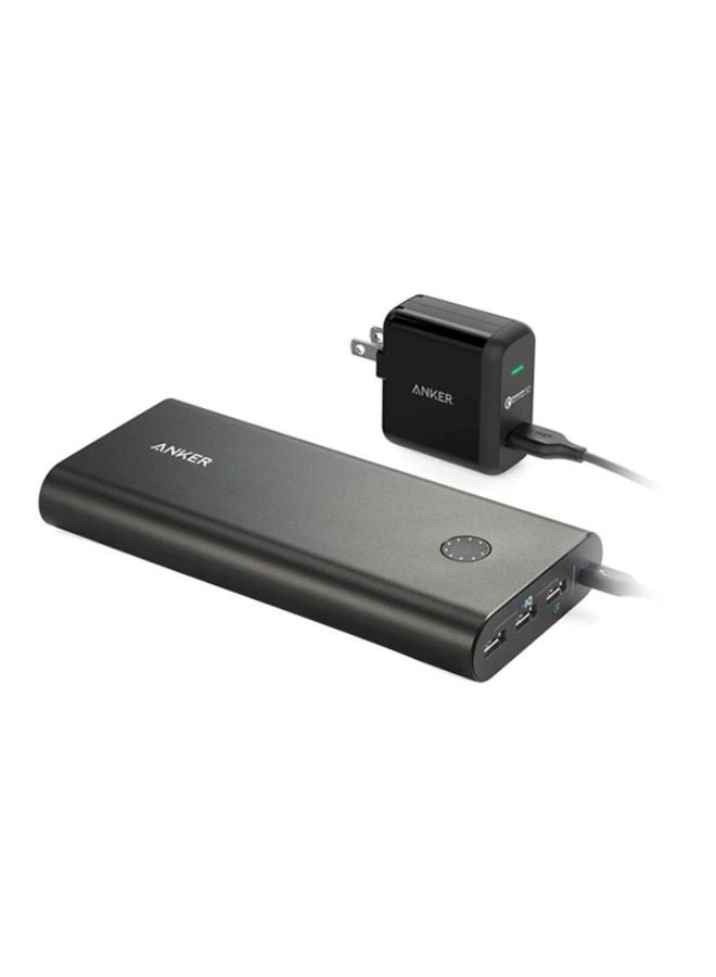 آنكر - باور بنك بتقنية PowerCore+‎ سعة 26800 مللي أمبير وشاحن جداري  بتقنية PowerPort+‎ 26800.0 mAh أسود - Image 1