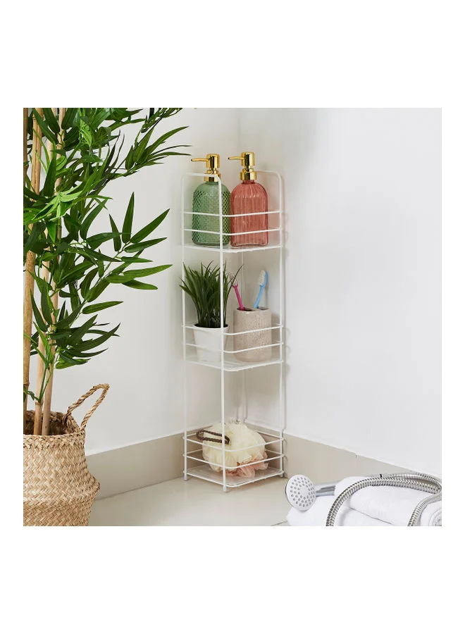 هوم بوكس رف استحمام 3 طوابق من دان أبيض 16.5x63سم