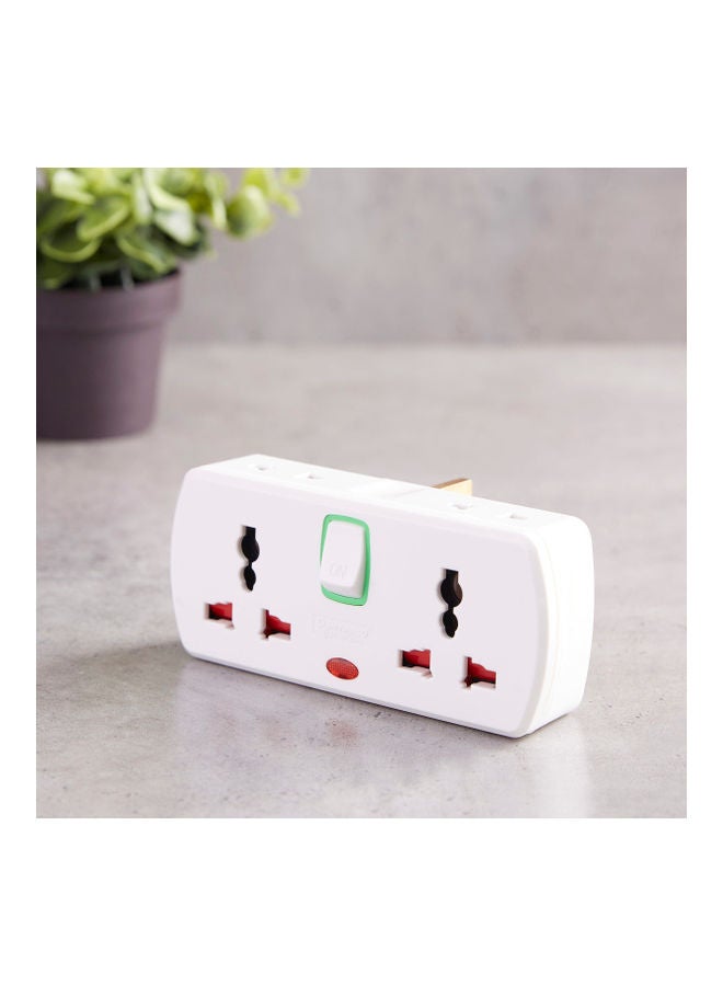 Home Box Multifunction Wireless Socket 2 Port With Smart Charger White 18x8cm  - Image 1