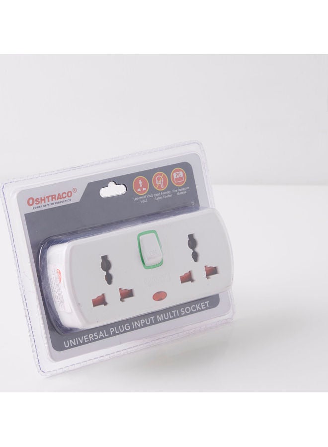 Home Box Multifunction Wireless Socket 2 Port With Smart Charger White 18x8cm  - Image 3