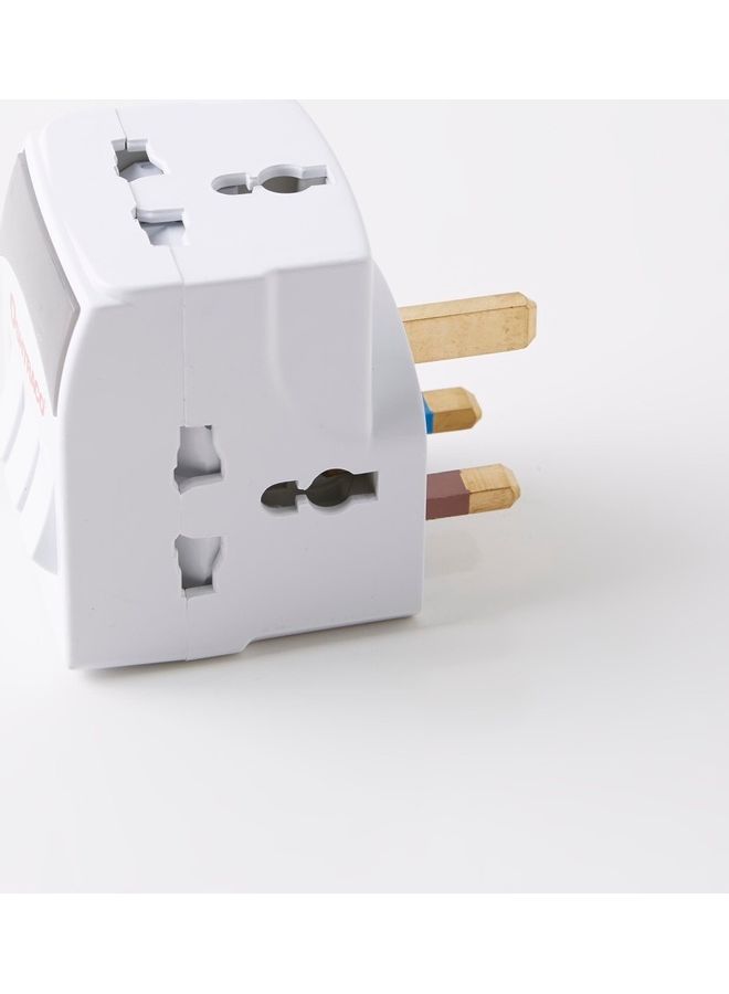هوم بوكس مشترك كهربائي 3 مقابس بمفاتيح من أوشتراكو أبيض - Image 4