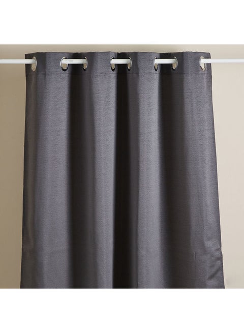 Atlanta Polyester Solid Single Window Curtain Charcoal Grey 160x140cm