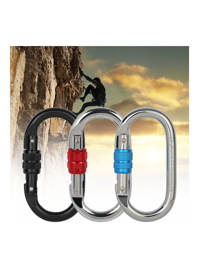 حلقة بقفل زنبركي، لون أحمر فضي 12 x 2 x 8سم - Image 2