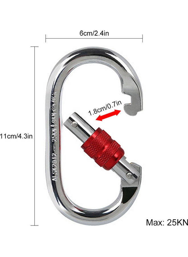حلقة بقفل زنبركي، لون أحمر فضي 12 x 2 x 8سم - Image 5