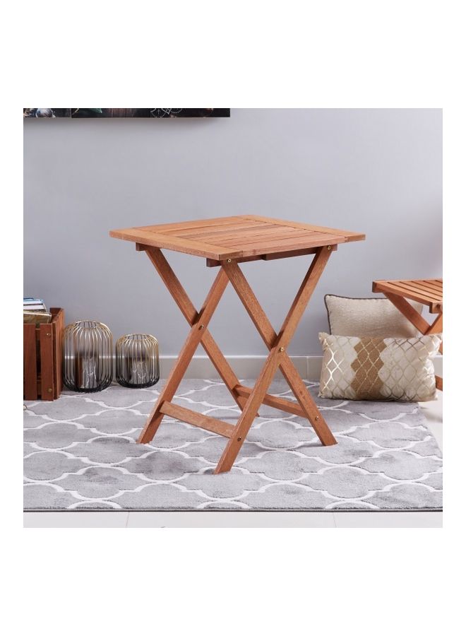 Home Box - Bahama Square Folding Table Brown 74 x 60cm - Image 1