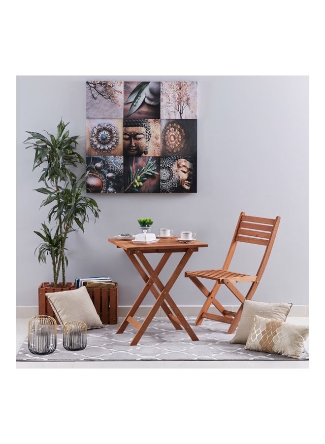Home Box - Bahama Square Folding Table Brown 74 x 60cm - Image 1