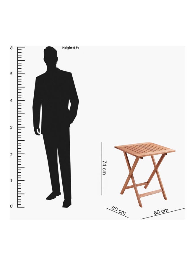 Home Box - Bahama Square Folding Table Brown 74 x 60cm - Image 1
