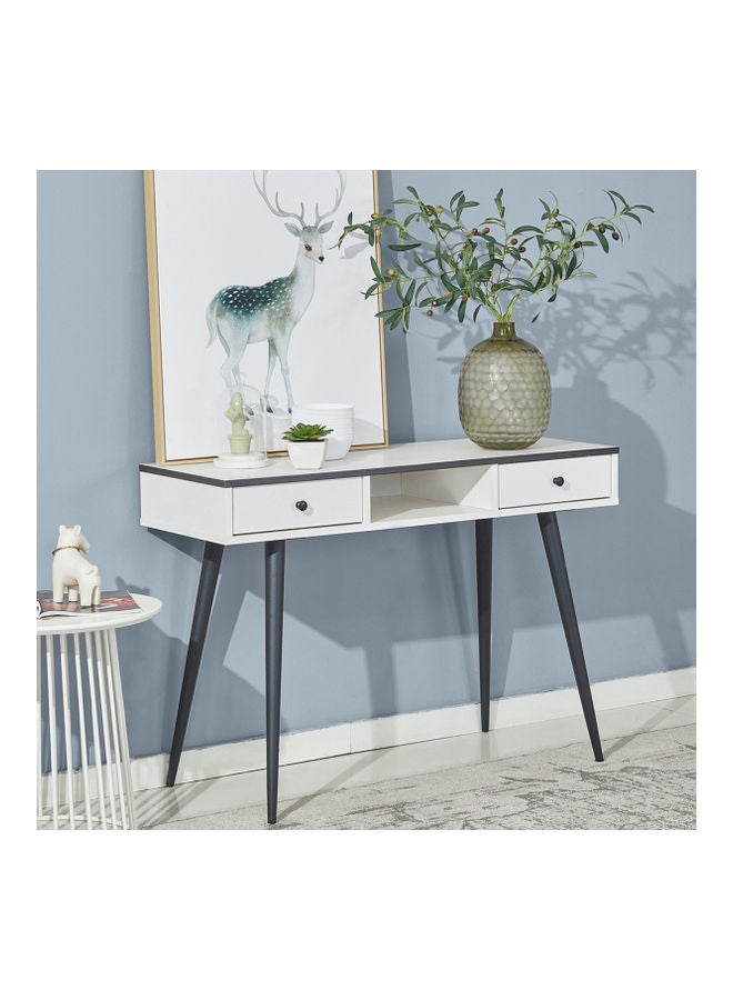 Home Box - Finland 2 Drawer Sofa Table White 76 x 110cm - Image 1