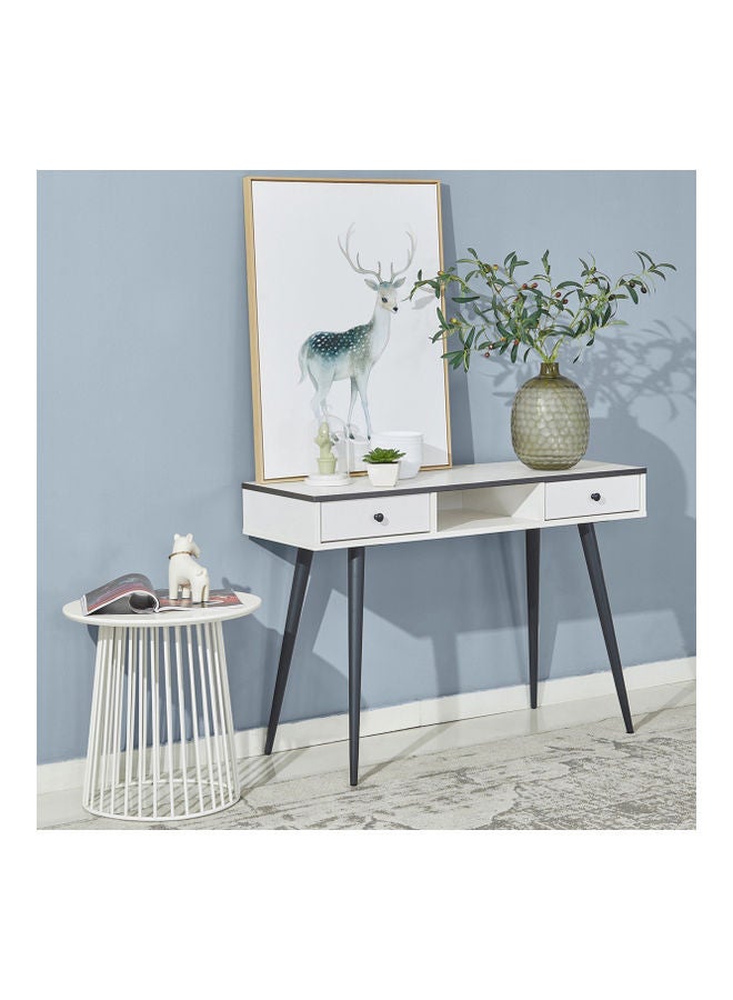 Home Box - Finland 2 Drawer Sofa Table White 76 x 110cm - Image 1