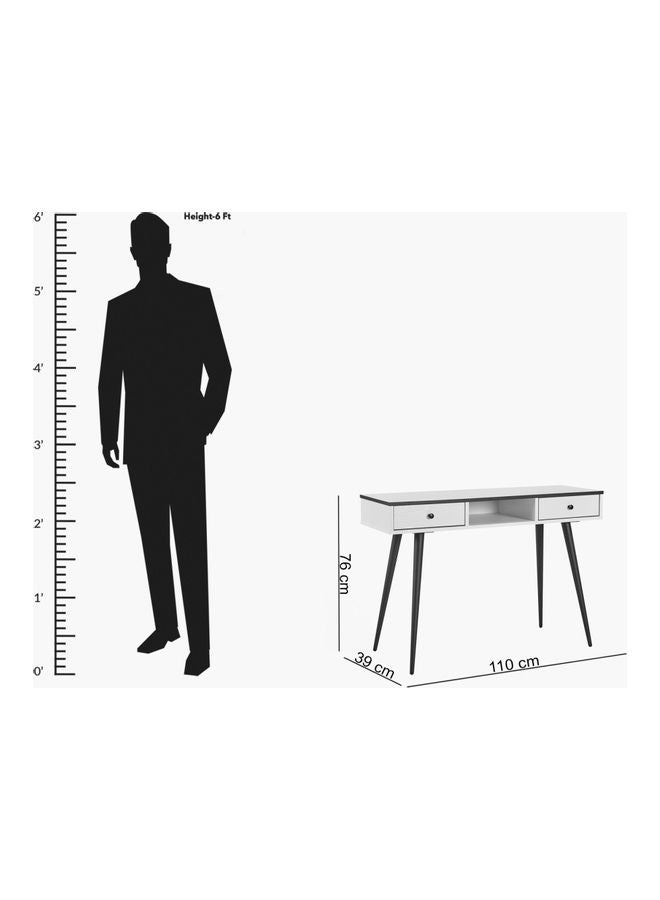 Home Box - Finland 2 Drawer Sofa Table White 76 x 110cm - Image 1