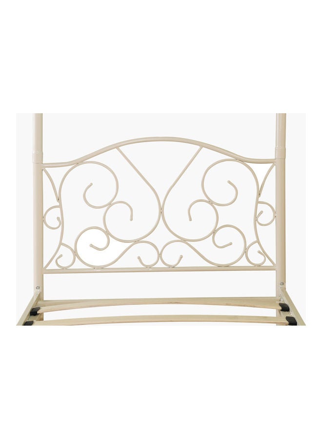 Isabella 4-Poster Single Bed With Mosquito Net White/Beige