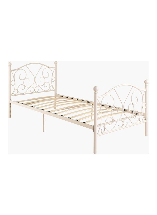 Isabella 4-Poster Single Bed With Mosquito Net White/Beige