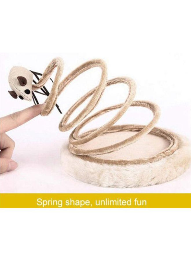 Beauenty 2-In-1 Spring Mouse Cat Scratcher Toy Beige/Brown 22x16cm  - Image 2