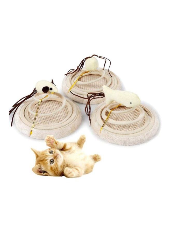 Beauenty 2-In-1 Spring Mouse Cat Scratcher Toy Beige/Brown 22x16cm  - Image 4