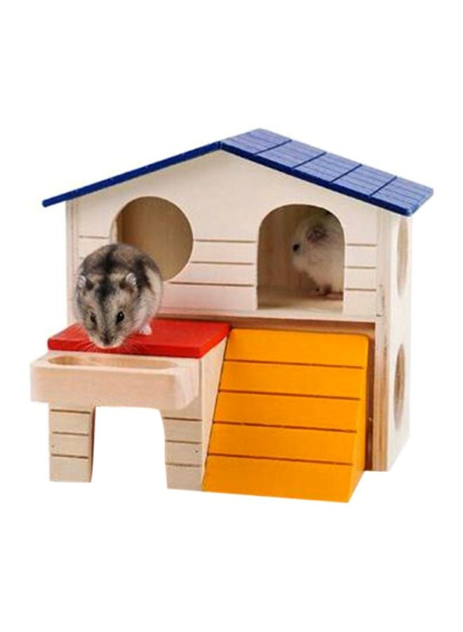 بيوينتي بيت خشبي للهامستر للاختباء بيج/ برتقالي/ أحمر - Image 1