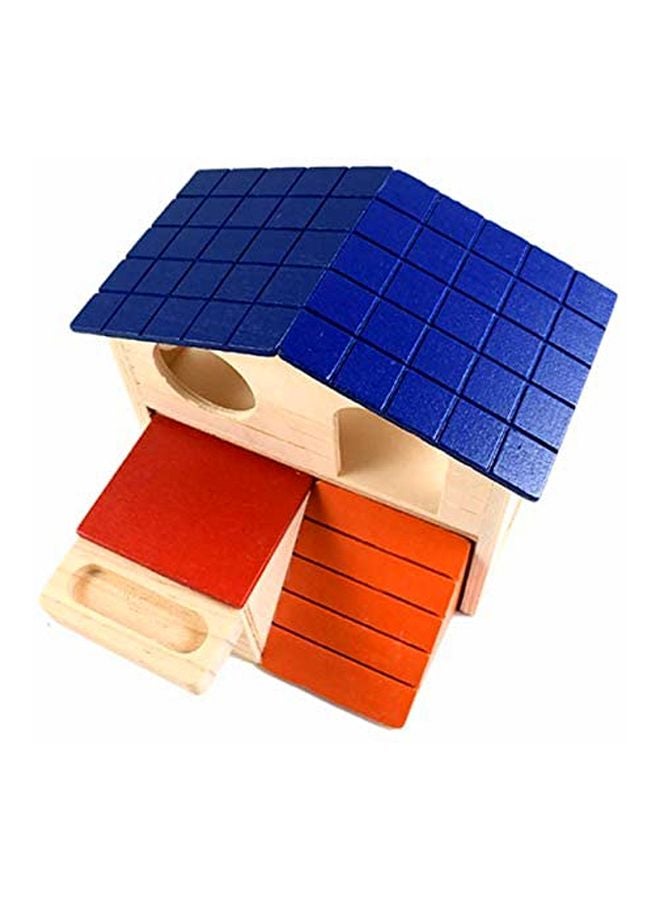 بيوينتي بيت خشبي للهامستر للاختباء بيج/ برتقالي/ أحمر - Image 3