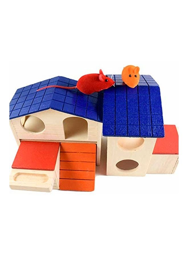 بيوينتي بيت خشبي للهامستر للاختباء بيج/ برتقالي/ أحمر - Image 4