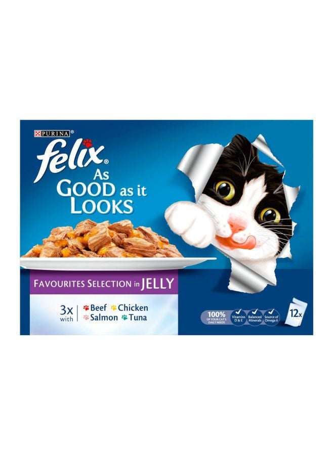 بورينا طعام للقطط فليكس أز جود أز إيت لوكس - مختارات مفضلة في الجيلي بيج 12x100جرام - Image 2