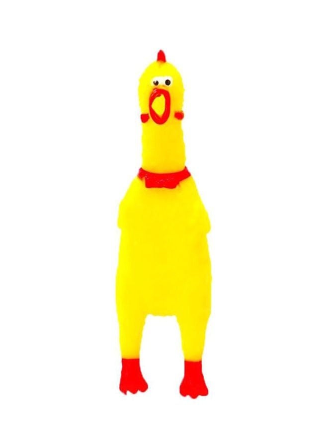 بيوينتي لعبة دجاجة من المطاط بصوت صريخ أصفر/أحمر - Image 1