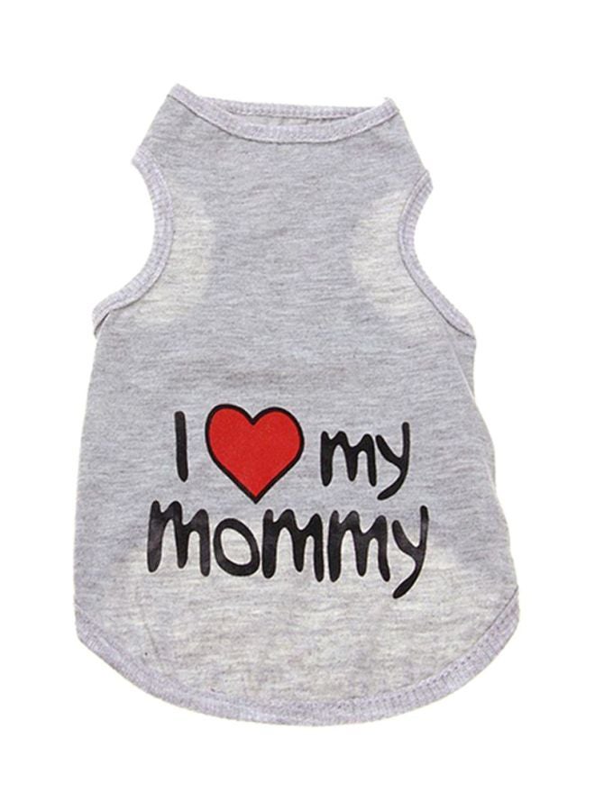 أوتاد سترة مطبوع عليها عبارة "I Love My Mommy" رمادي/ أسود/ أحمر XL - Image 1