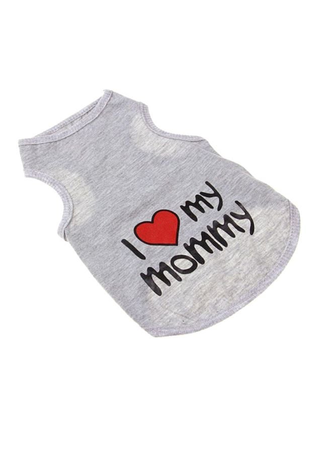 أوتاد سترة مطبوع عليها عبارة "I Love My Mommy" رمادي/ أسود/ أحمر XL - Image 2