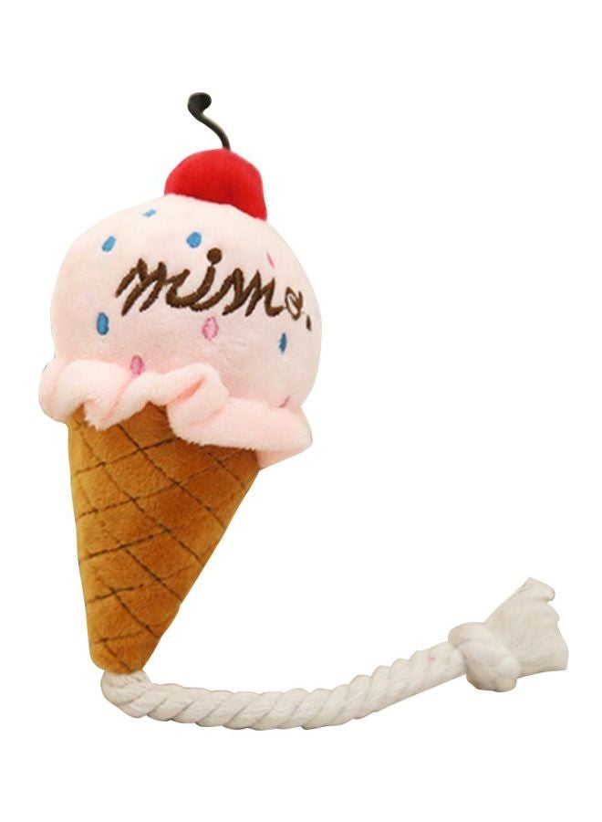 بيوينتي لعبة مخملية على شكل آيس كريم بيج/أبيض/أحمر