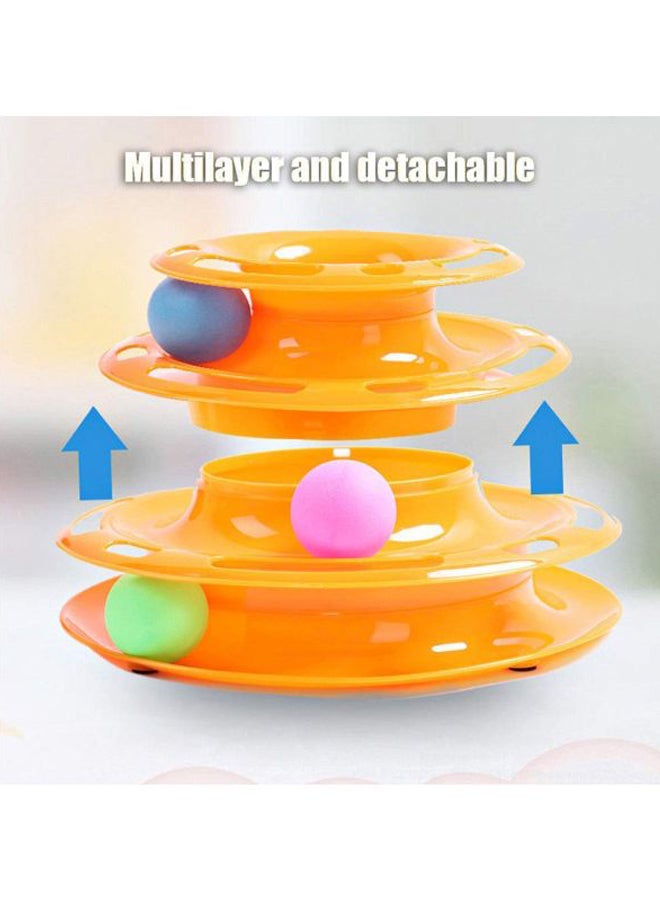 بيوينتي لعبة عبارة عن مسار بـ3 كرات للحيوانات الأليفة برتقالي/وردي/أزرق - Image 3