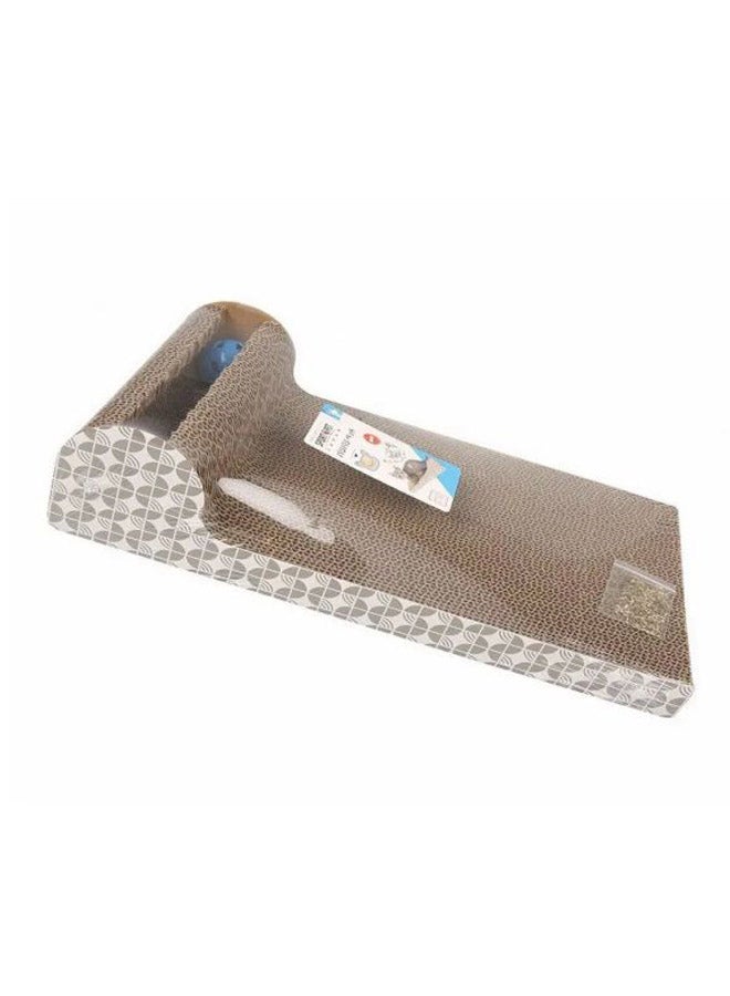 Beauenty Scratcher Lounge With Balls Brown/Grey/White 18.1x9.84x4.33inch - Image 2