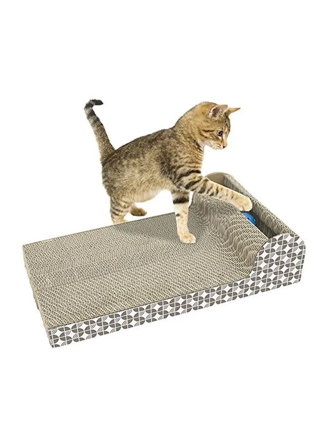 Beauenty Scratcher Lounge With Balls Brown/Grey/White 18.1x9.84x4.33inch - Image 3