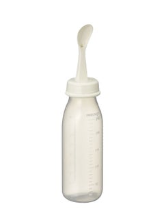 pigeon Weaning Bottle With Spoon, 240 mL - Clear/White  - Image 1